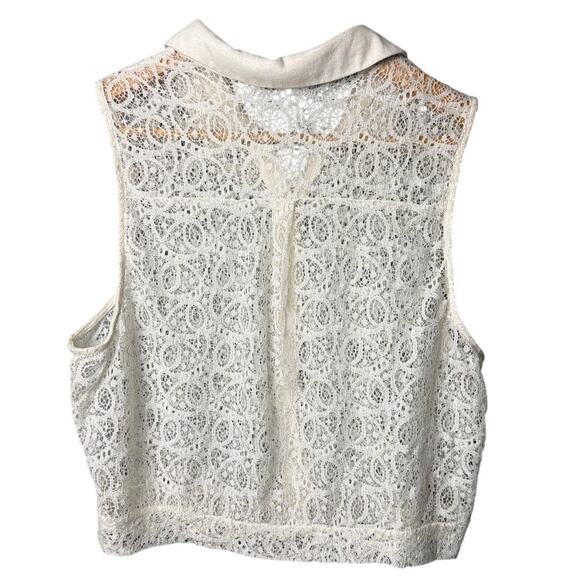 Y2K Charlotte Russe Lace Vest  Metallic Silver Threading SZ XL Fairy Cottage - Picture 3 of 7